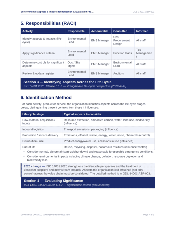 Environmental Aspects Impacts Procedure Best Page P7 600x776 - ISO 14001 template preview