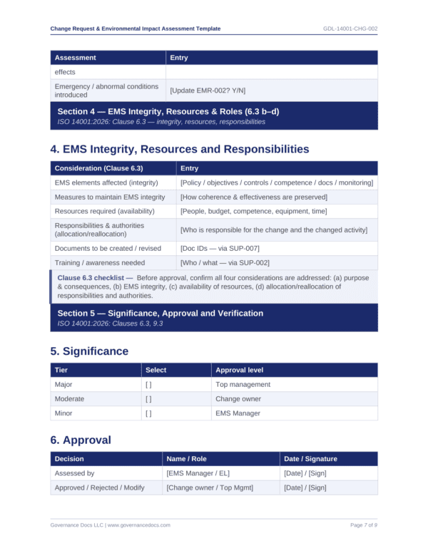 Change Request Environmental Impact Assessment Template Best Page P7 600x776 - ISO 14001 template preview