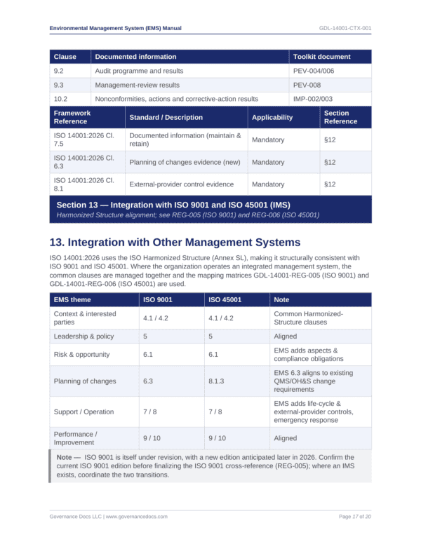 EMS Manual Best Page P17 600x776 - ISO 14001 template preview