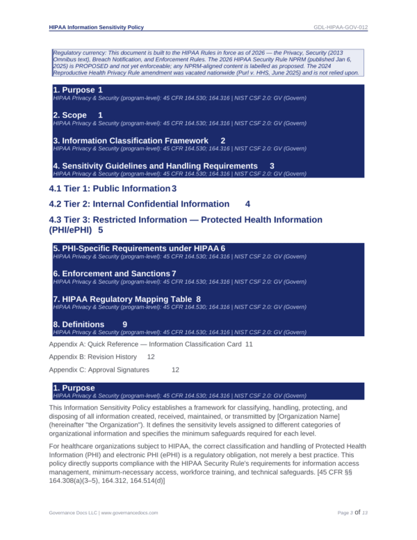 HIPAA compliance templates and guidelines for healthcare organizations.