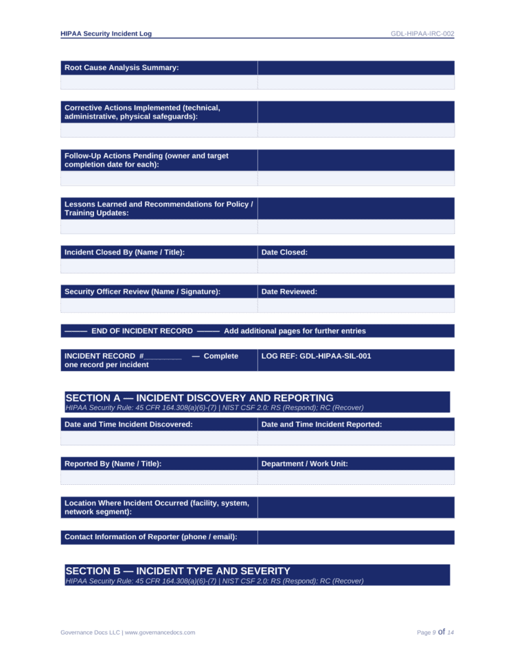 HIPAA Toolkit - Comprehensive 160+ Templates