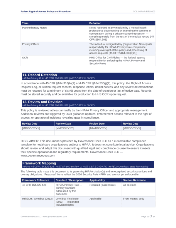Comprehensive HIPAA compliance templates and policies for healthcare organizations.