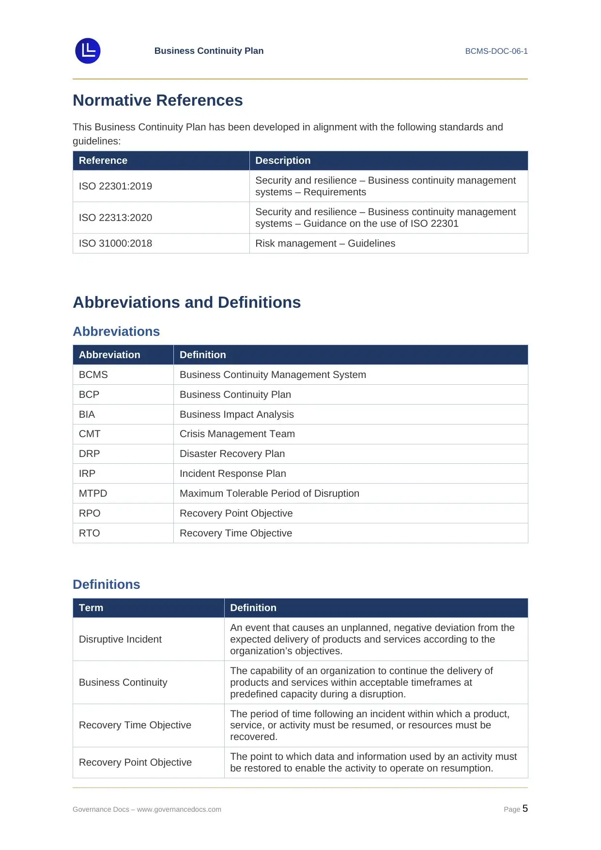 ISO 22301 TOOLKIT ISO 22301 Toolkit