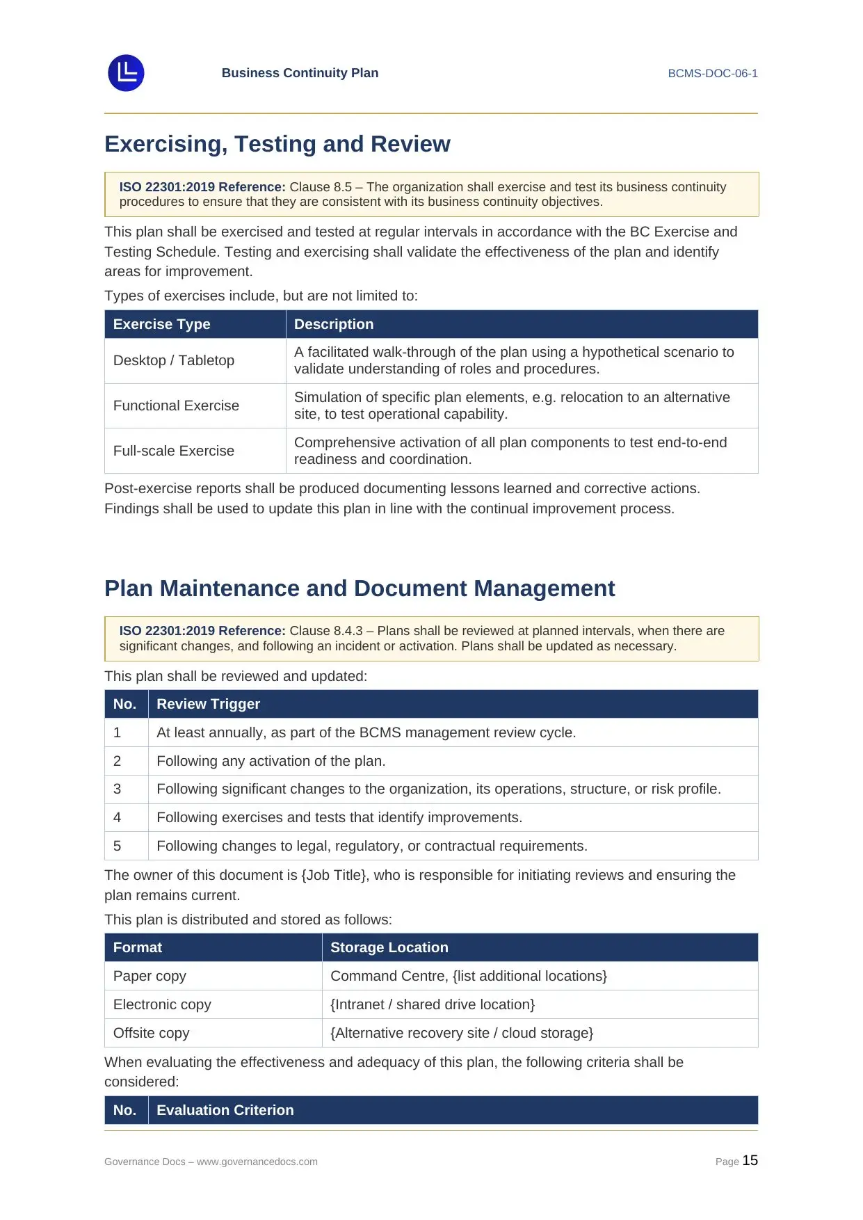 ISO 22301 TOOLKIT ISO 22301 Toolkit