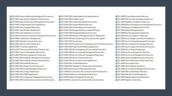 ISO 20000 Toolkit Sample