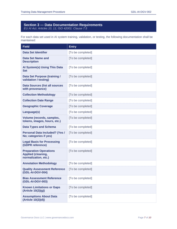 AI Compliance Templates for EU AI Act.