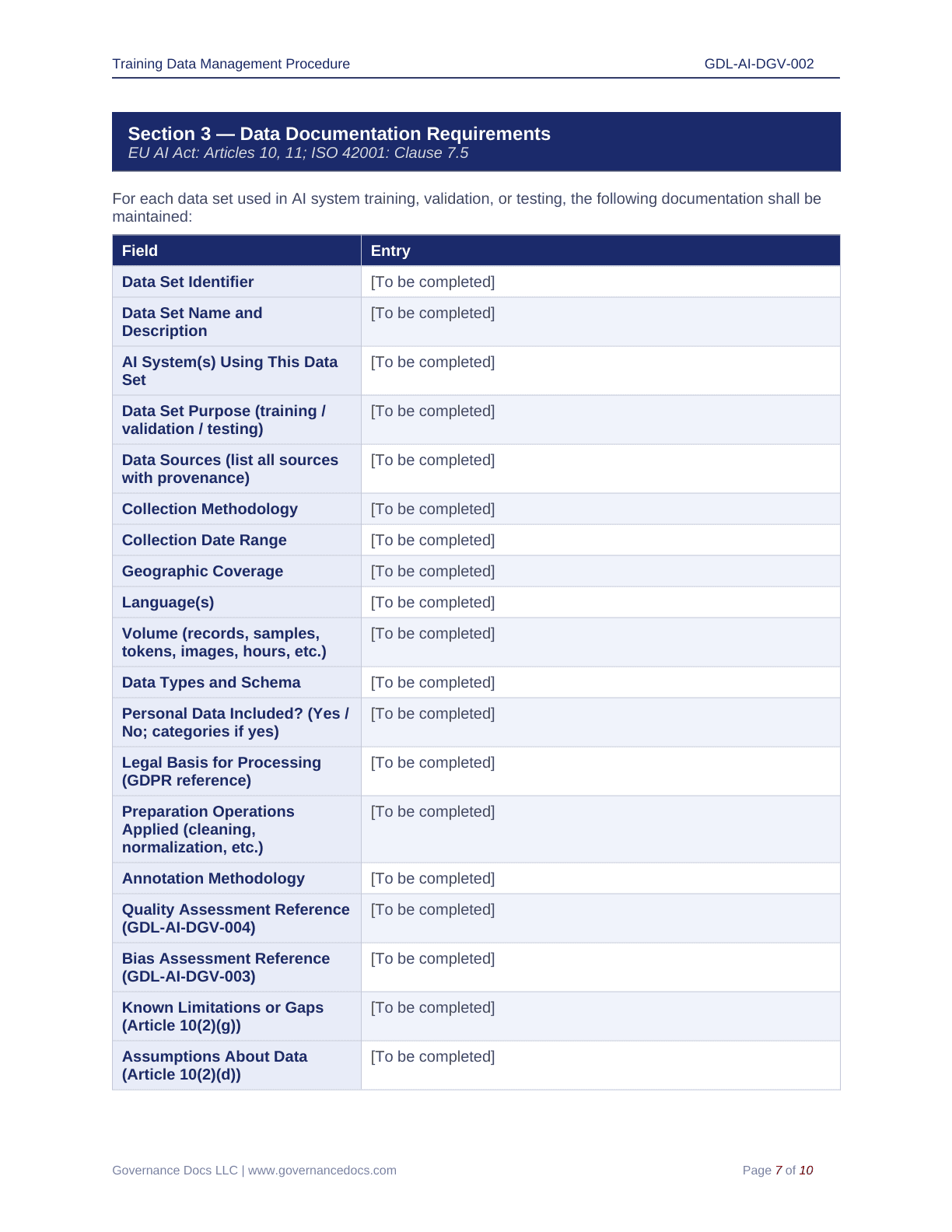 AI Compliance Templates for EU AI Act.
