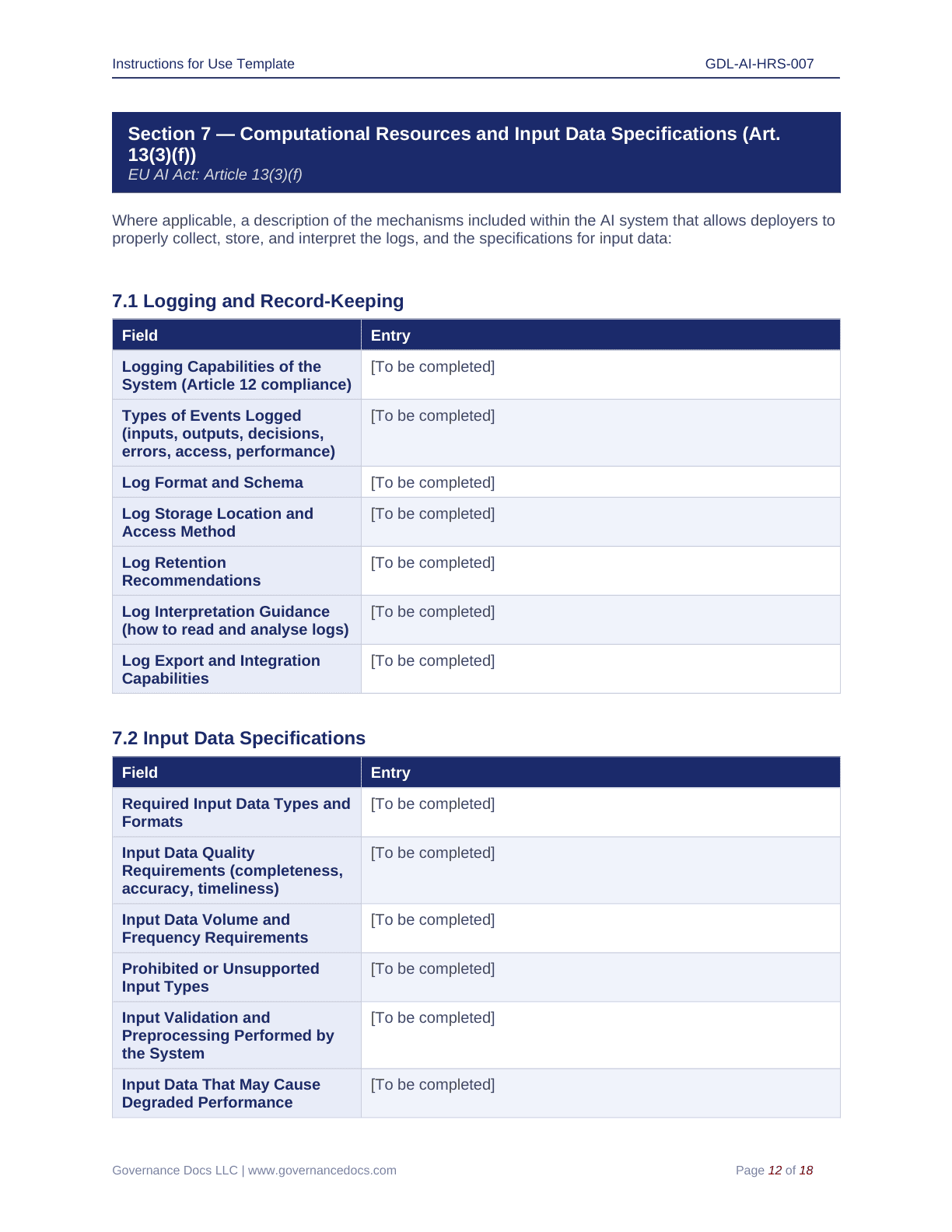 EU AI Act compliance toolkit with 60 templates for governance and data management.