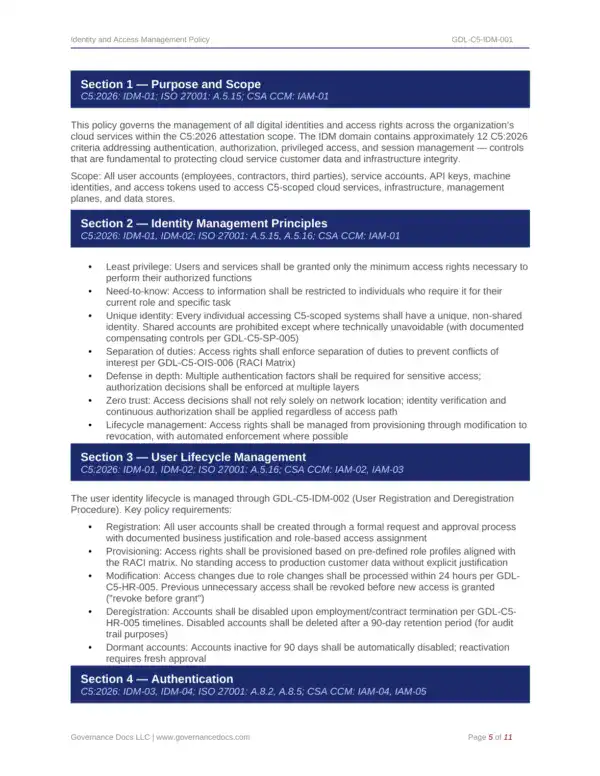 Cloud governance and compliance templates for BSI C5:2026 standards.