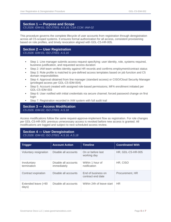 Section 1 — Purpose and Scope of Governance Documentation.