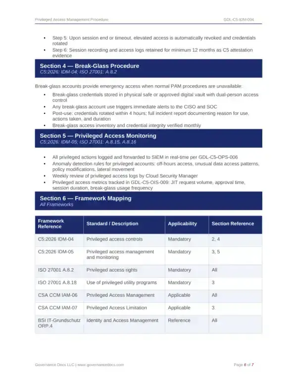 Cloud security compliance templates for BSI C5:2026 standard.