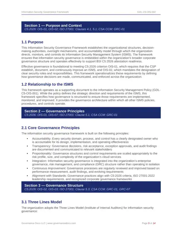 Comprehensive BSI C5:2026 Cloud Toolkit compliance templates for governance and security.