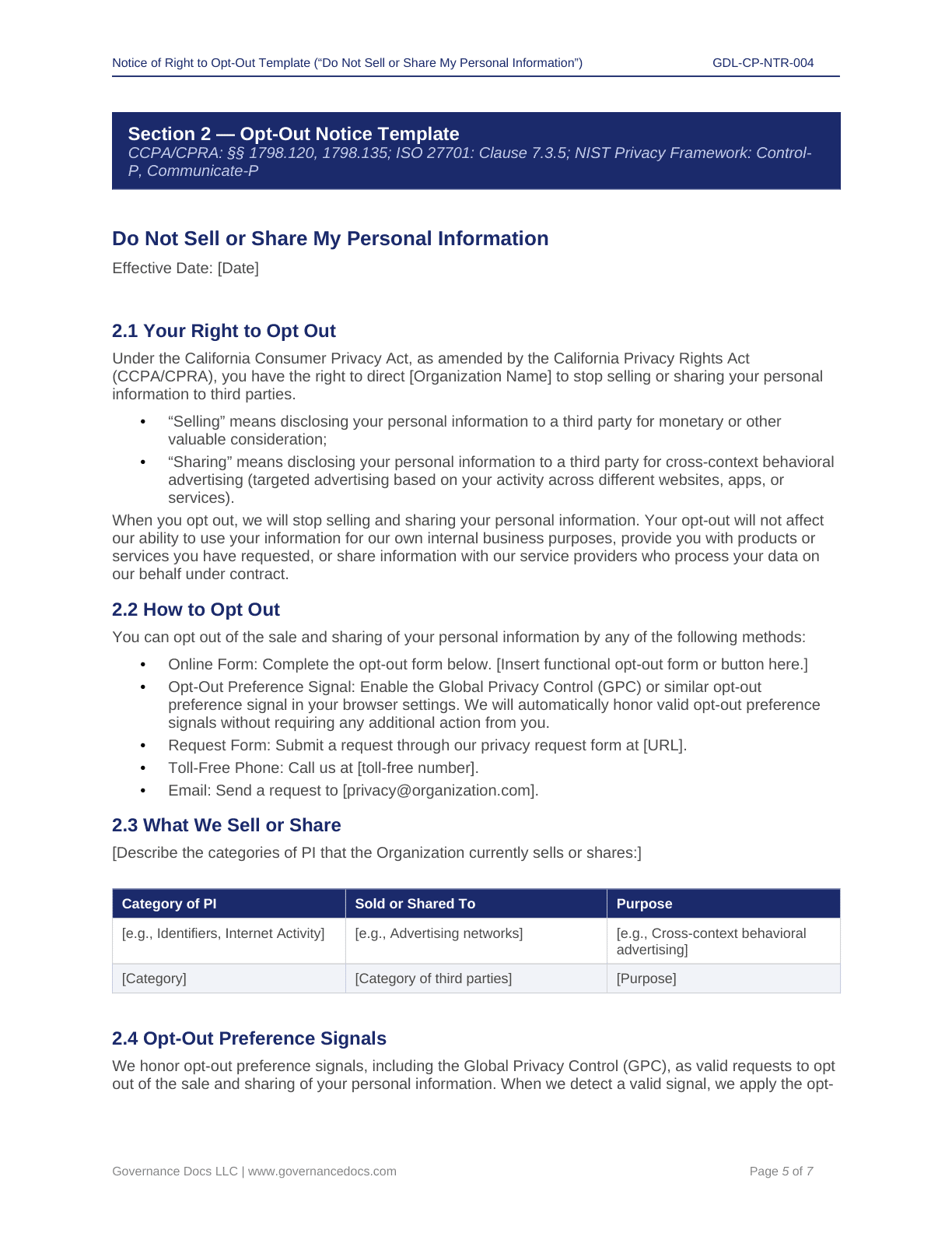 Privacy compliance toolkit with 60+ templates for CCPA-CPRA.