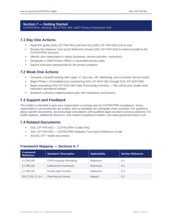 CCPA-CPRA compliance toolkit with privacy templates and guidelines.