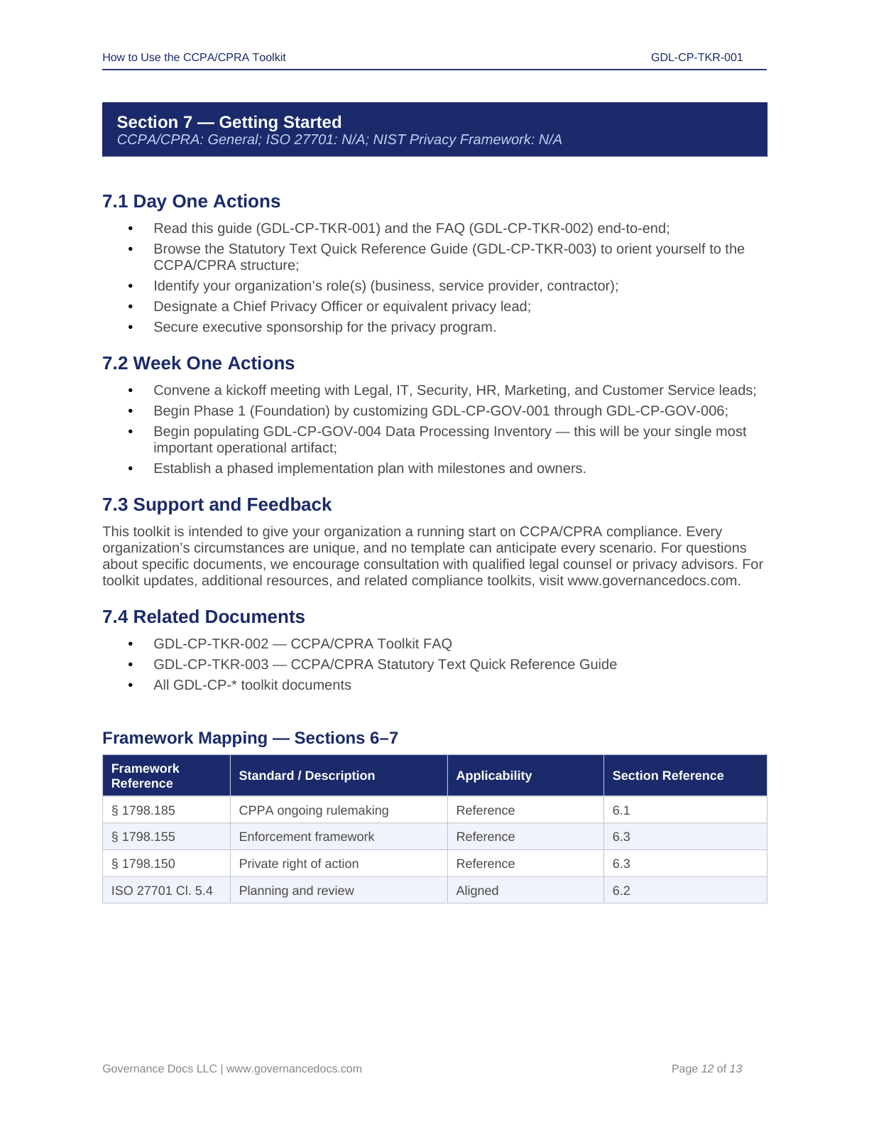 CCPA-CPRA compliance toolkit with privacy templates and guidelines.