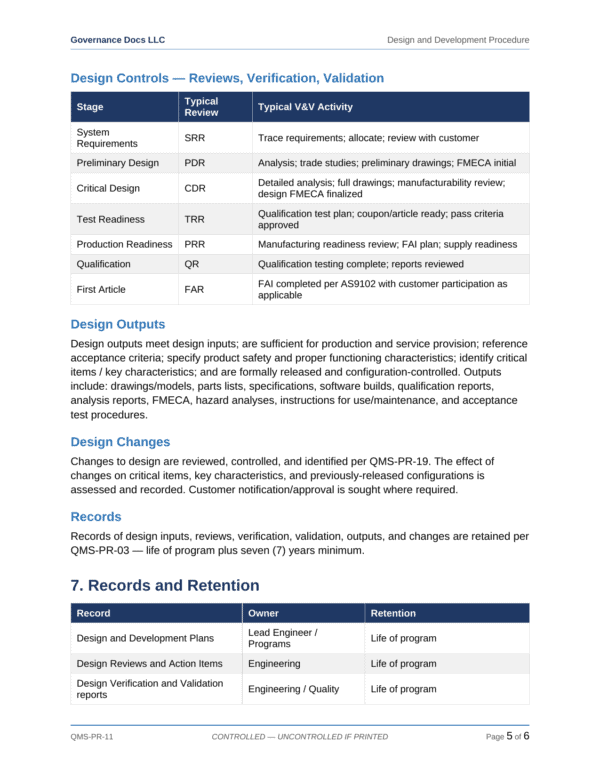 AS 9100 documentation toolkit — sample template page 12