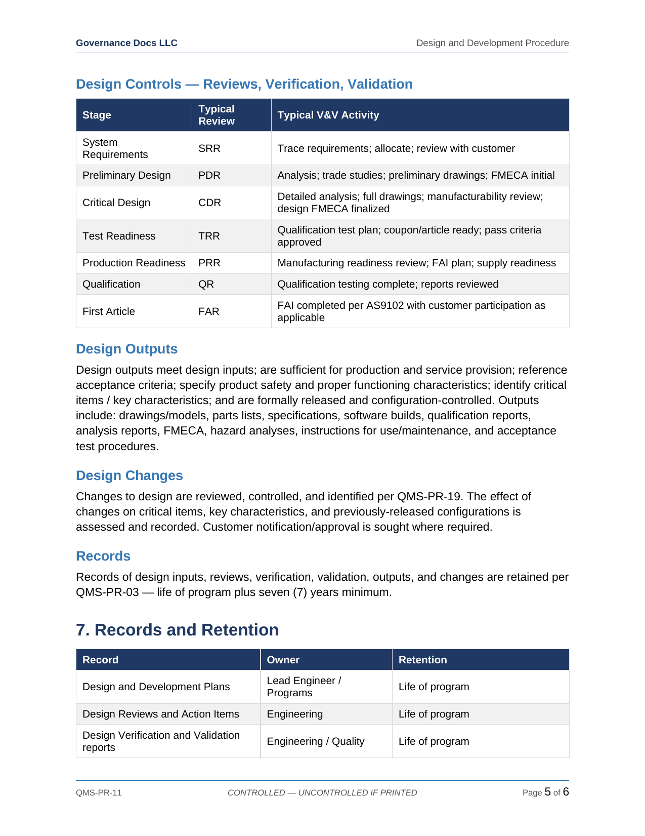 AS 9100 documentation toolkit — sample template page 12