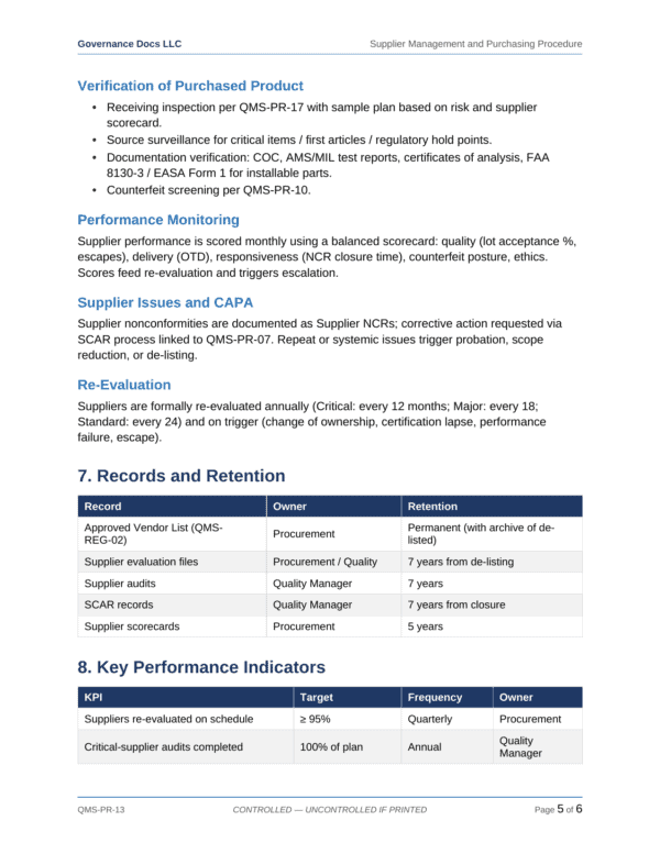 AS 9100 documentation toolkit — sample template page 17