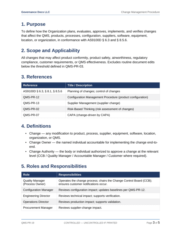 AS 9100 documentation toolkit — sample template page 18