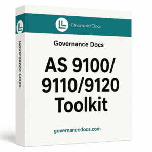 AS 9100/9110/9120 Aerospace QMS Toolkit with 38 templates for quality management systems.