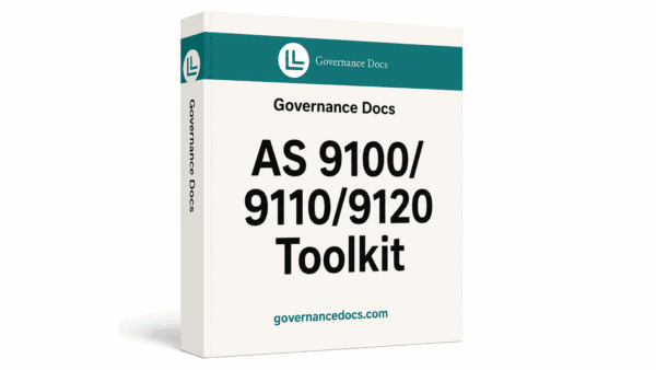 AS 9100/9110/9120 Aerospace QMS Toolkit with 38 templates for quality management systems.