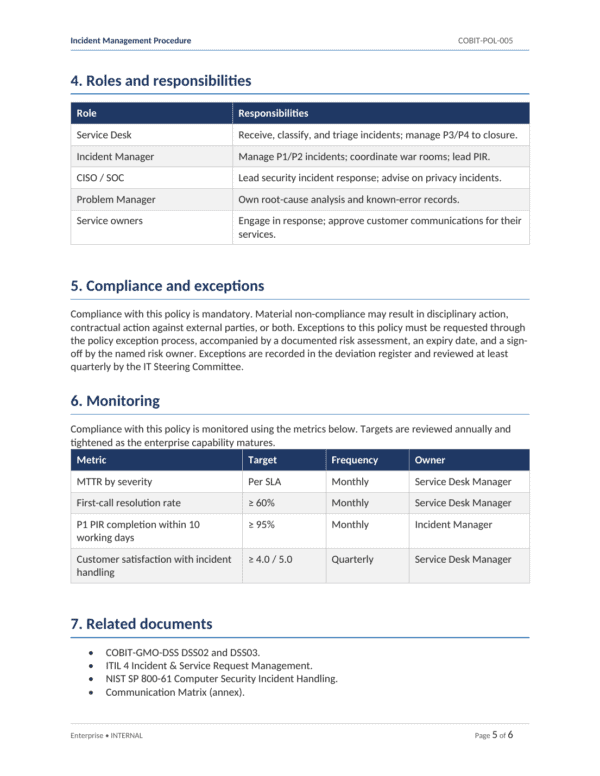 Ensuring IT governance with COBIT 2019: 31 templates for effective roles, responsibilities, and comp.