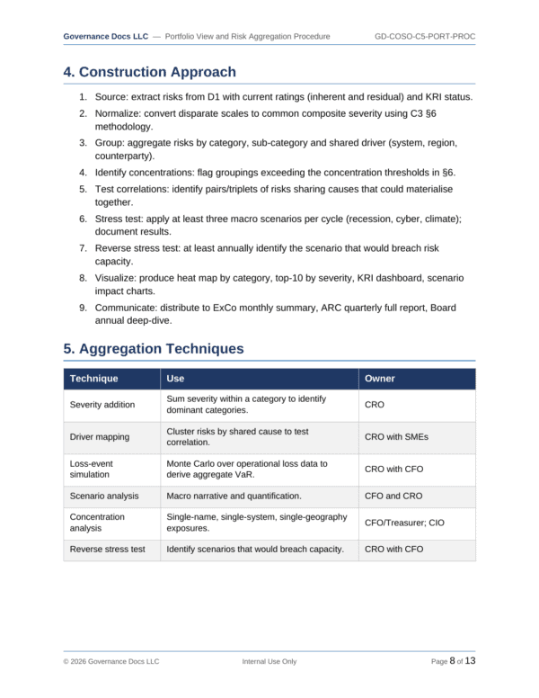 COSO documentation toolkit — sample template page 13