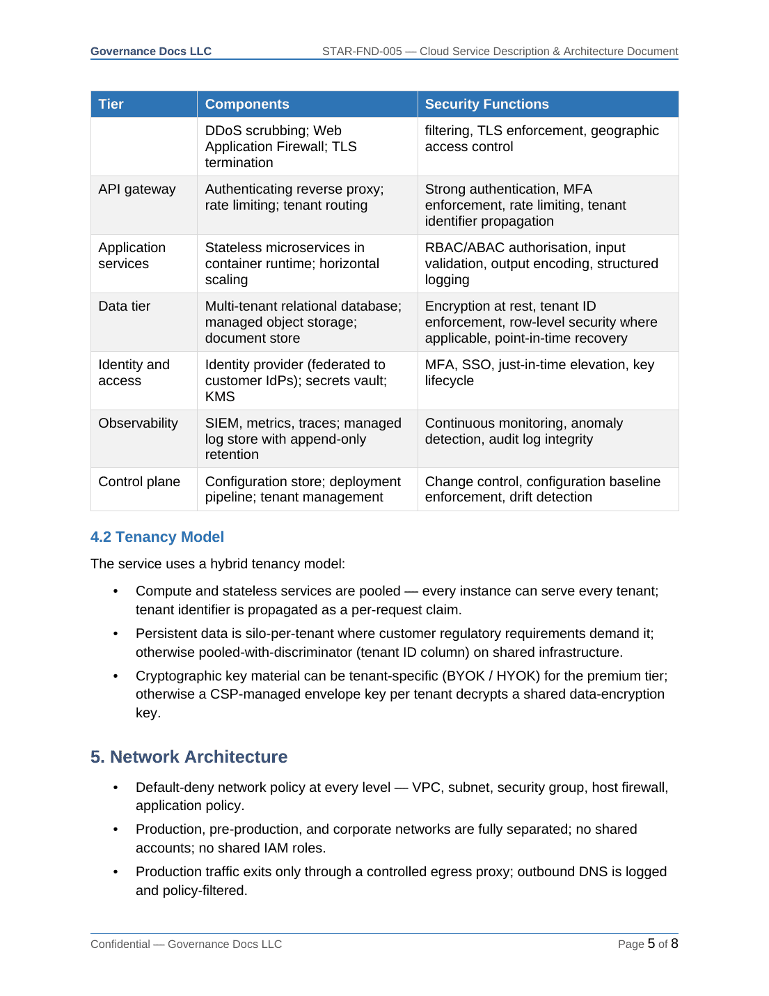 CSA STAR documentation toolkit — sample template page 18