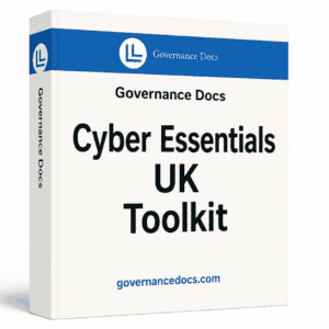 Cyber Essentials UK Toolkit with 24 compliance templates for cybersecurity governance.