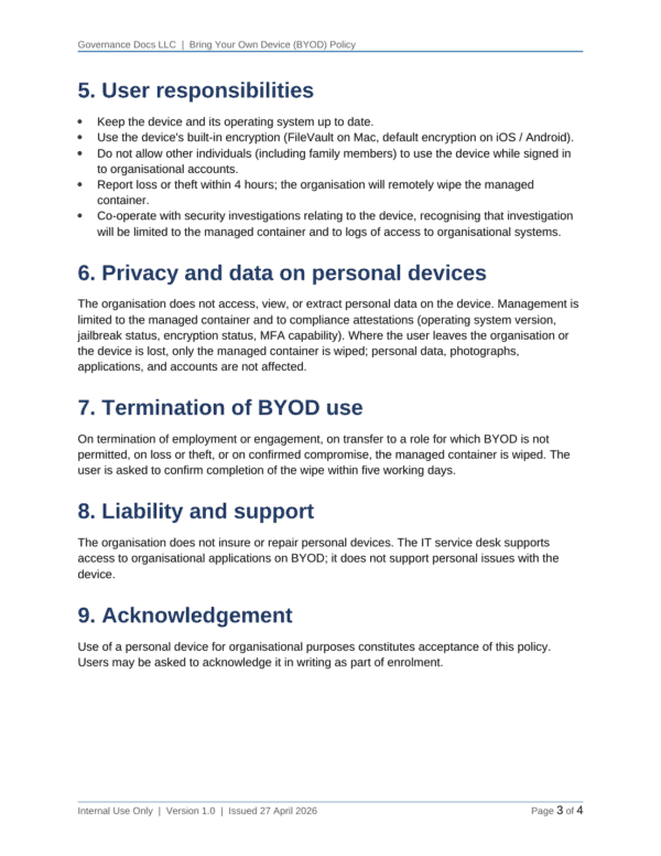 Cyber Essentials documentation toolkit — sample template page 14