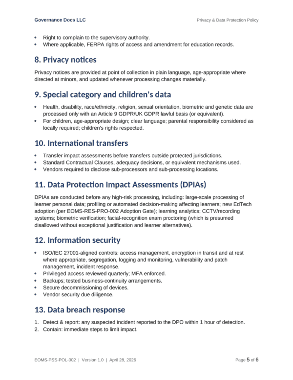 ISO 21001 documentation toolkit — sample template page 14