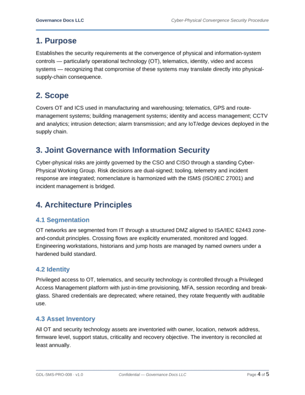 ISO 28000 documentation toolkit — sample template page 11