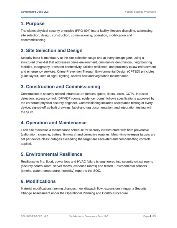 ISO 28000 documentation toolkit — sample template page 12