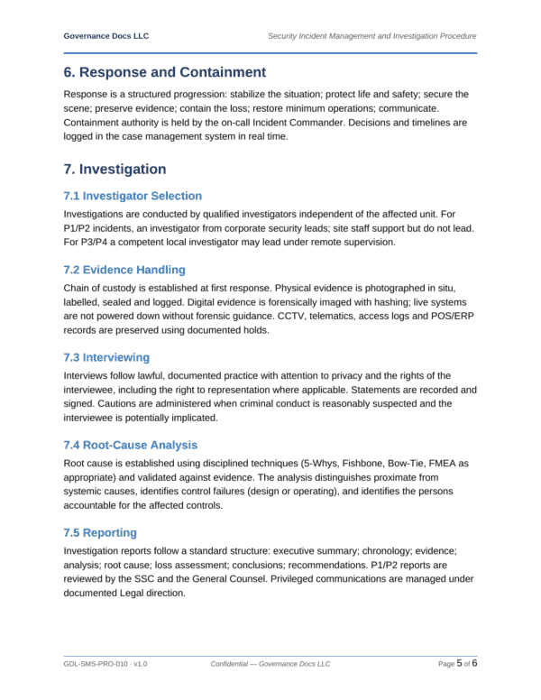 ISO 28000 documentation toolkit — sample template page 9