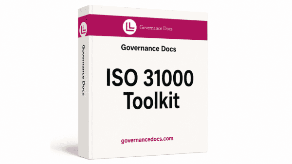 ISO 31000 Risk Management Toolkit with 30 templates for effective governance and risk assessment.