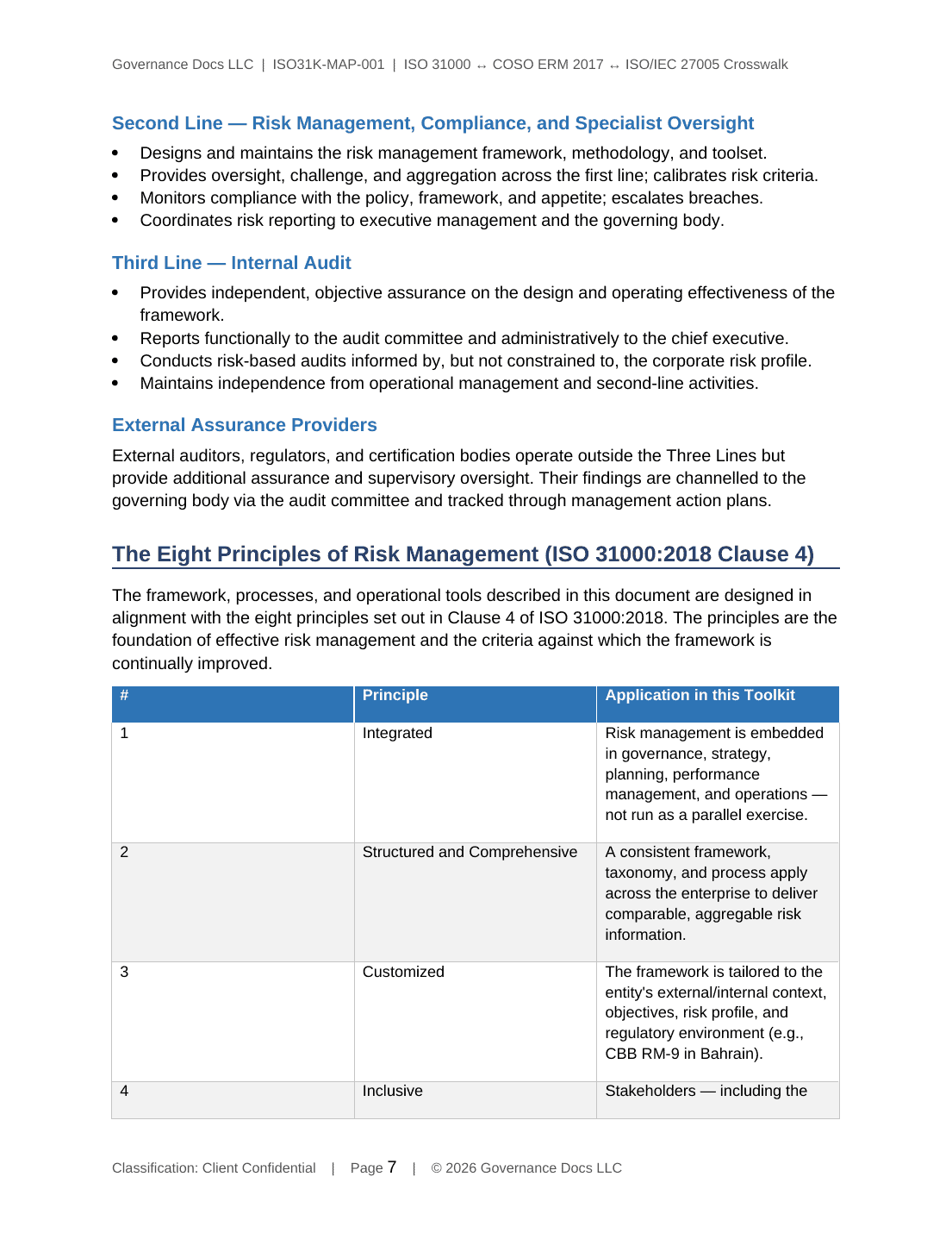 ISO 31000 documentation toolkit — sample template page 11