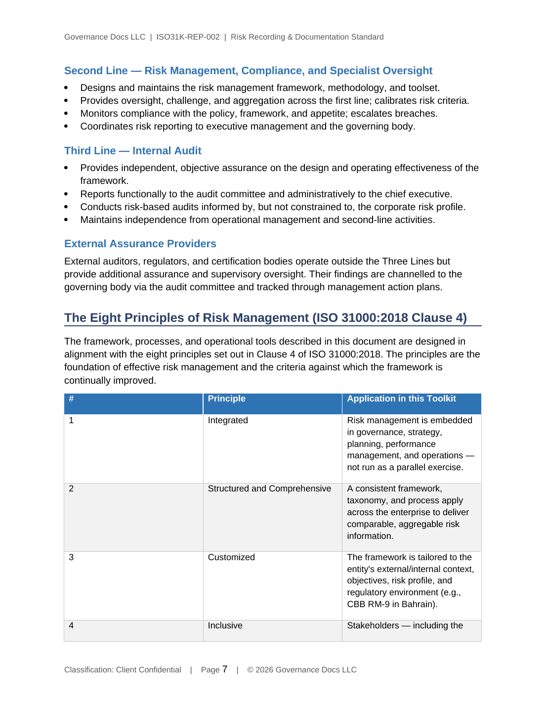 ISO 31000 documentation toolkit — sample template page 12
