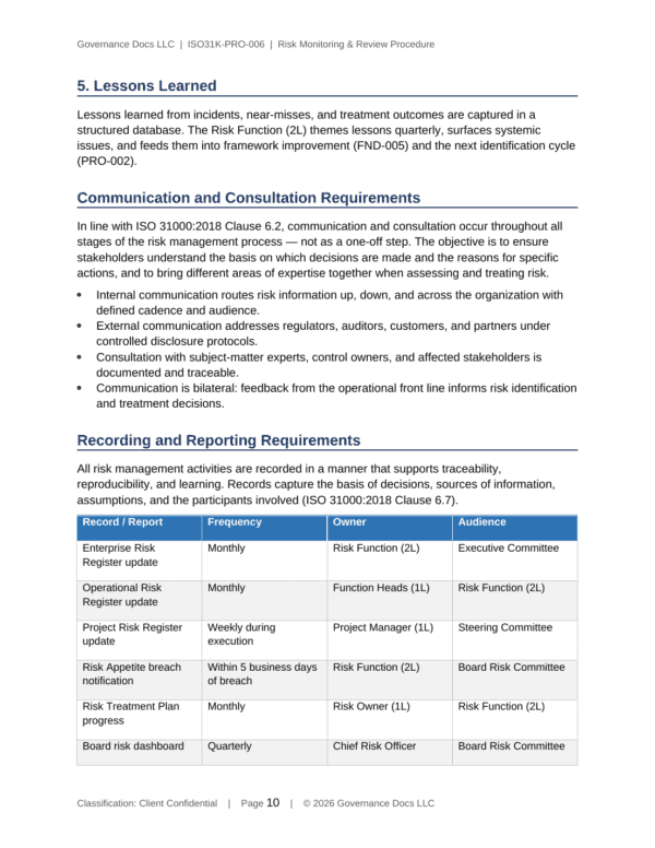ISO 31000 documentation toolkit — sample template page 13