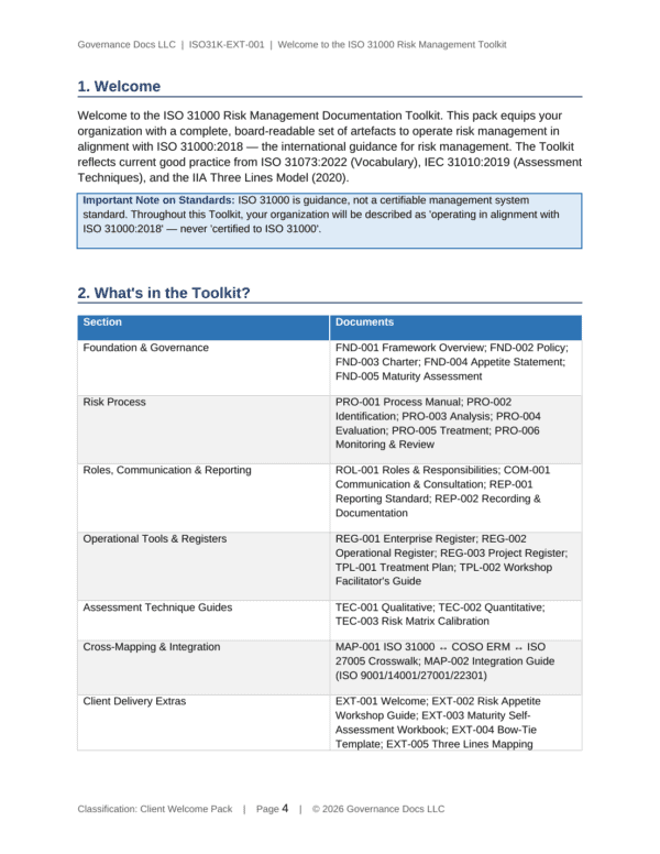 ISO 31000 documentation toolkit — sample template page 14