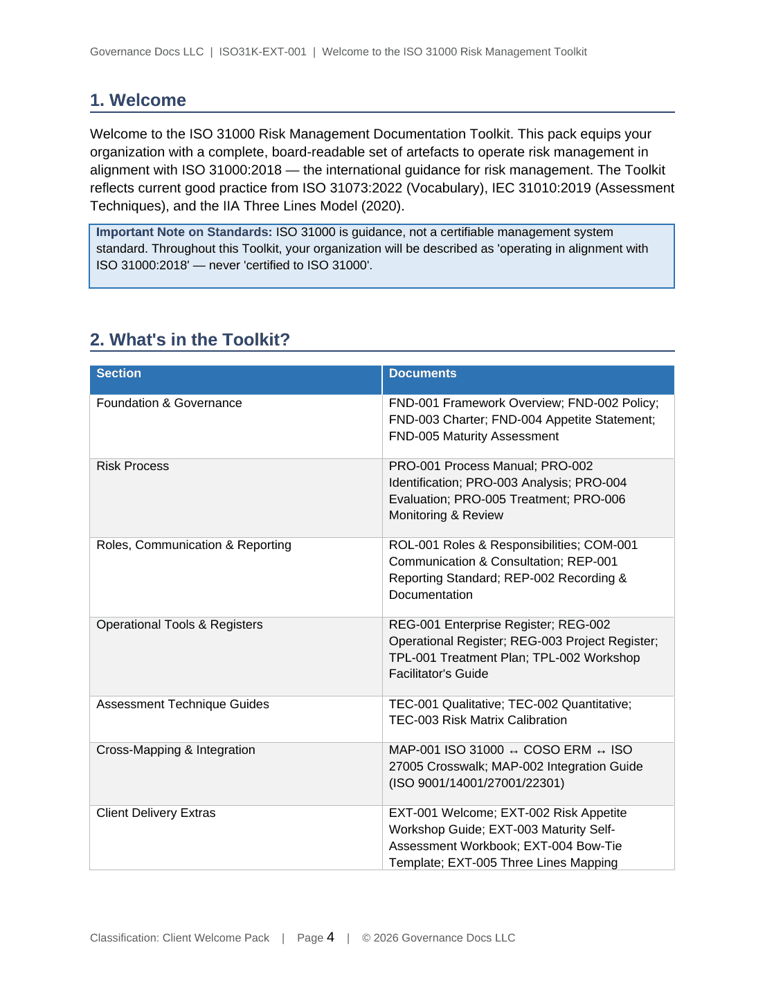 ISO 31000 documentation toolkit — sample template page 14
