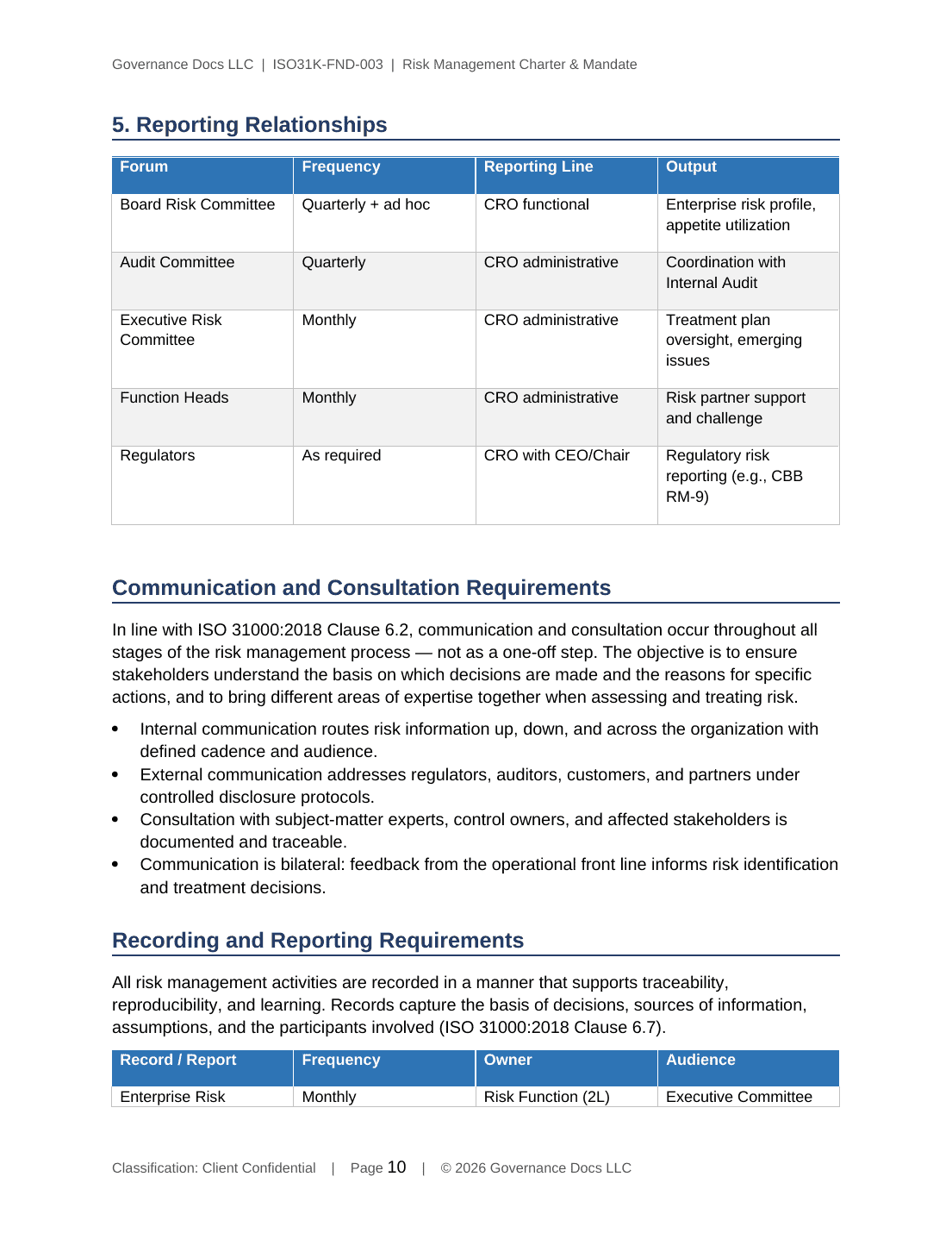 ISO 31000 documentation toolkit — sample template page 17