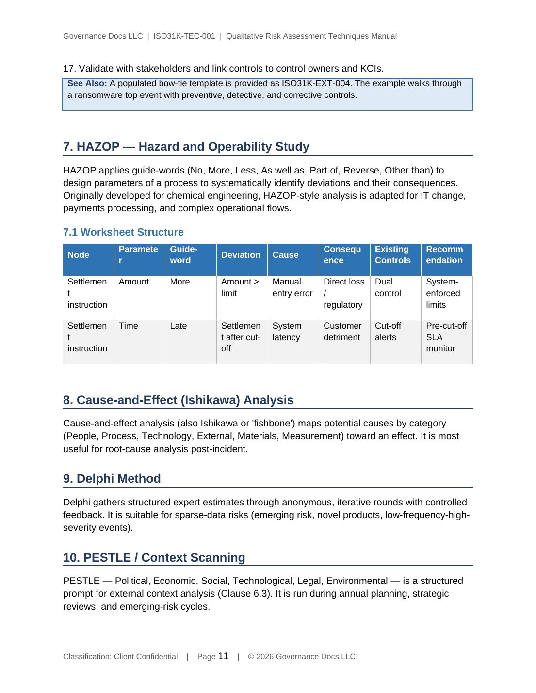ISO 31000 documentation toolkit — sample template page 18
