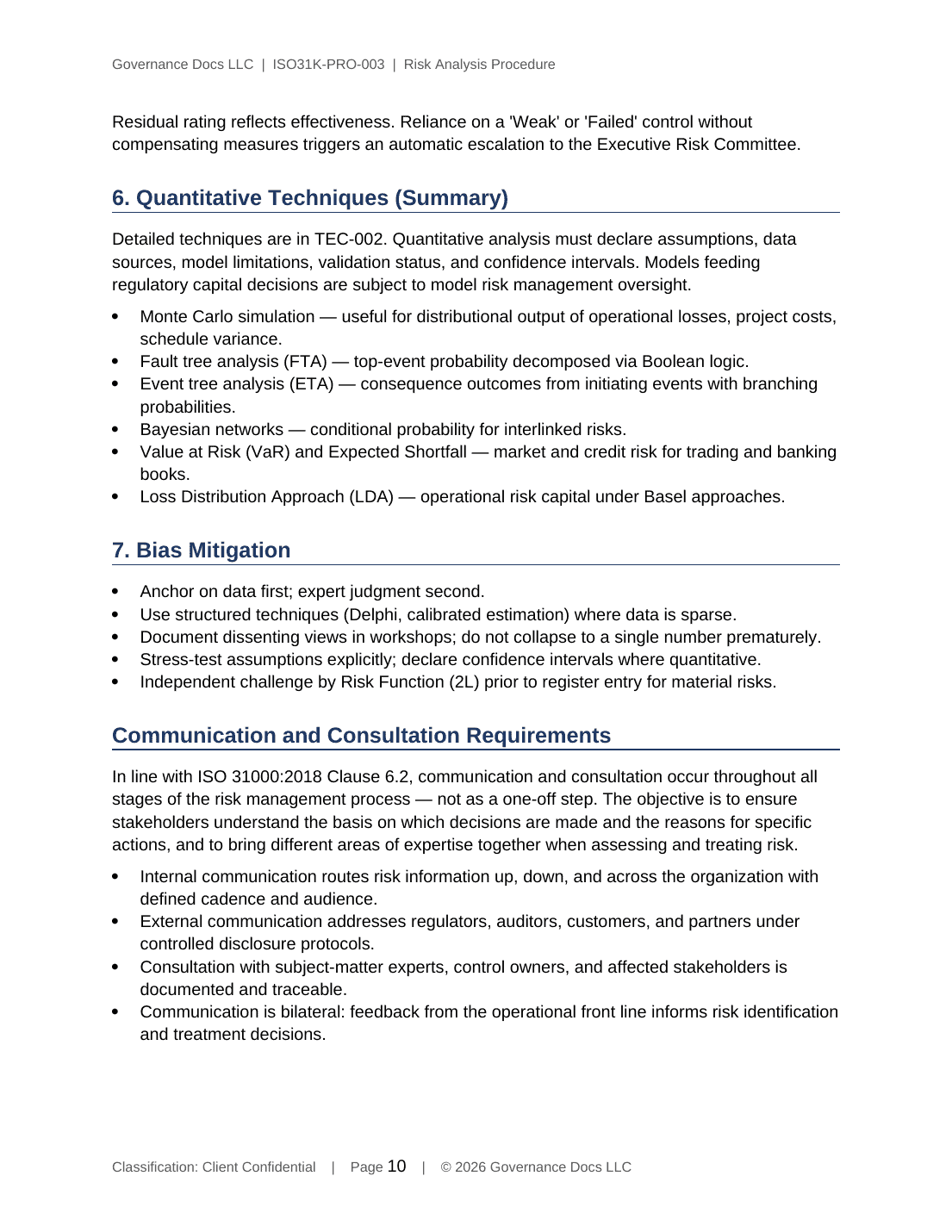 ISO 31000 documentation toolkit — sample template page 3