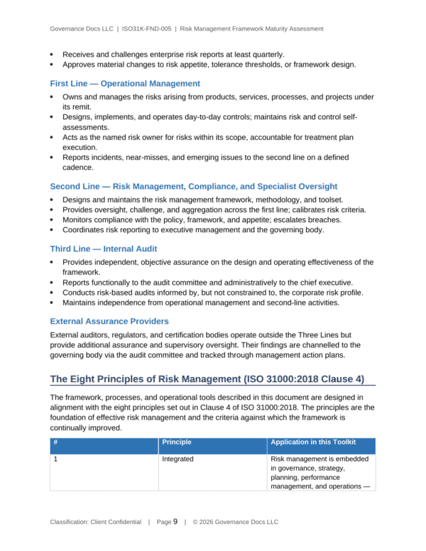 ISO 31000 documentation toolkit — sample template page 4