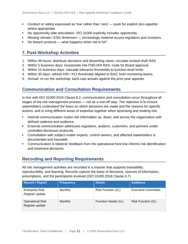 ISO 31000 documentation toolkit — sample template page 5