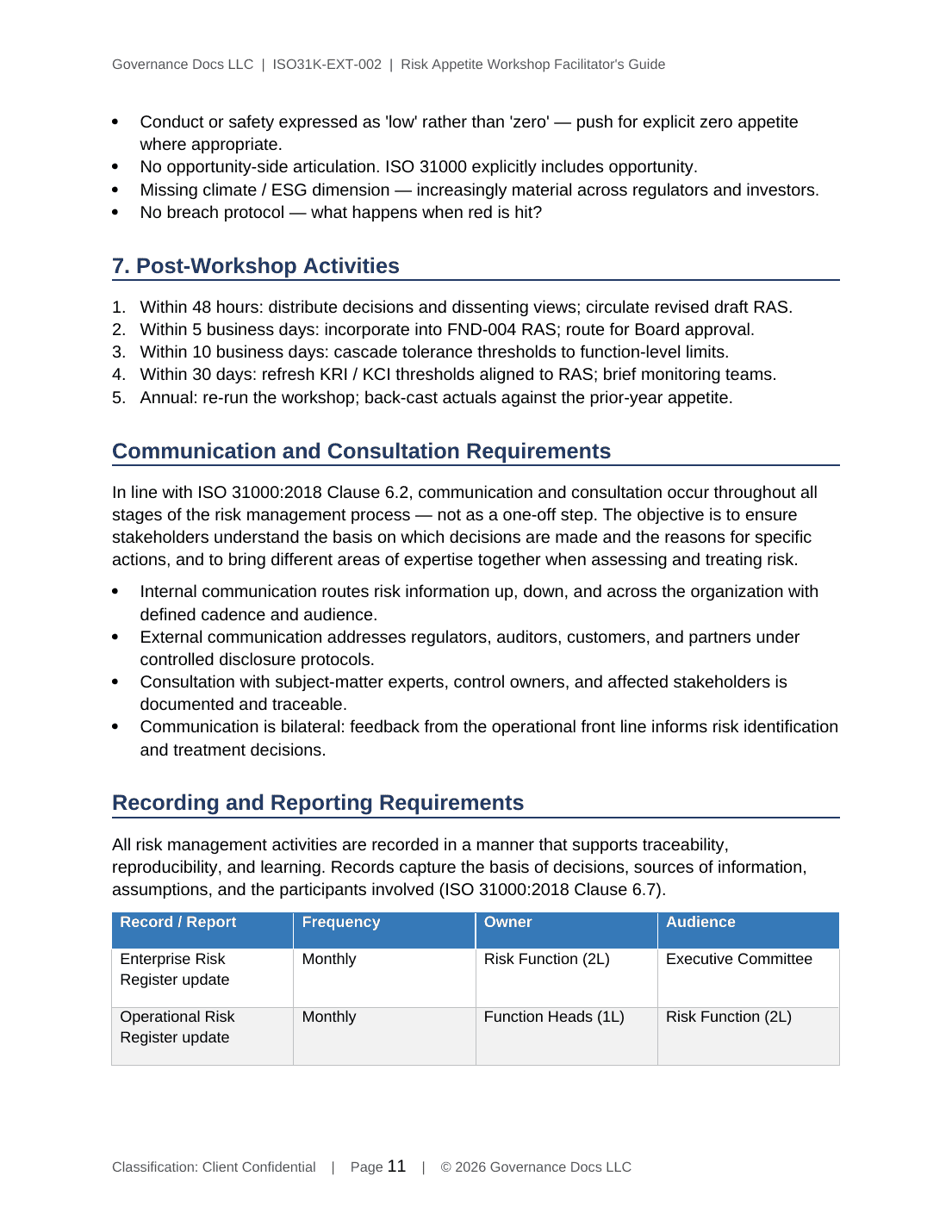 ISO 31000 documentation toolkit — sample template page 5