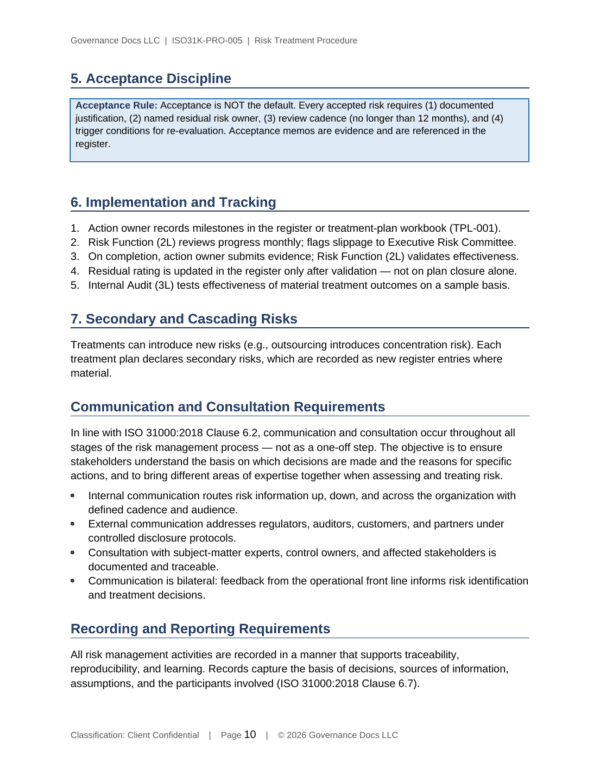 ISO 31000 documentation toolkit — sample template page 6