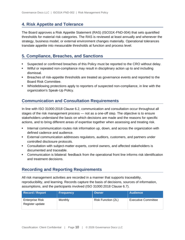 ISO 31000 documentation toolkit — sample template page 7