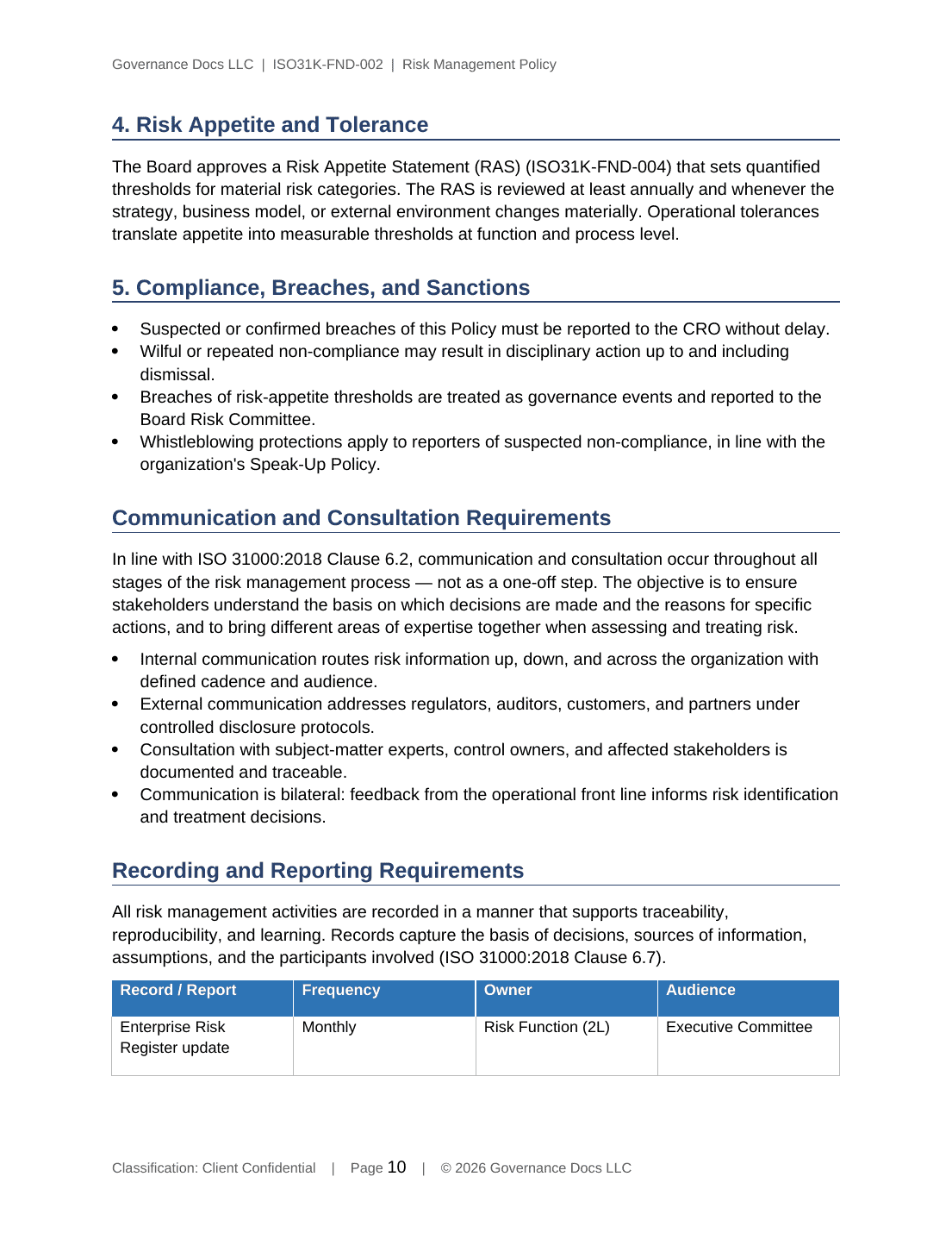 ISO 31000 documentation toolkit — sample template page 7