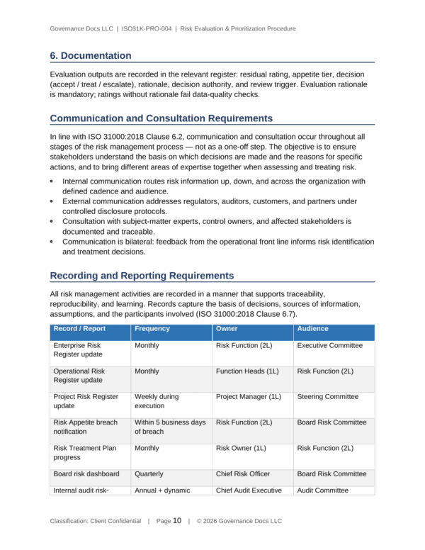ISO 31000 documentation toolkit — sample template page 9